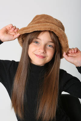 Remsa - Children's Plush Bucket Hat RKŞ-Ç-01 Camel