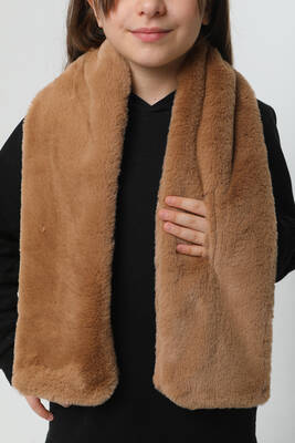 Remsa - Children's Plush Scarf Neck Warmer RKB-Ç-01 Camel (1)