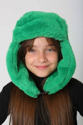 Remsa - Children's Snapped Fur-Eared Plush Beanie Hat RKŞ-Ç-03 Benetton