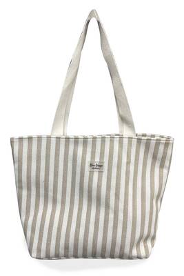 Remsa - Çizgili Pamuklu Plaj Çantası 001 Bej