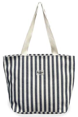 Remsa - Çizgili Pamuklu Plaj Çantası 001 Lacivert02 Remsa - Çizgili Pamuklu Plaj Çantası 001 Lacivert02