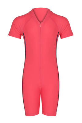 Adasea - Clous 5155 Coral Short Sleeve Shorts Children's Swimsuit Overall Adasea - Clous 5155 Coral Short Sleeve Shorts Children's Swimsuit Overall