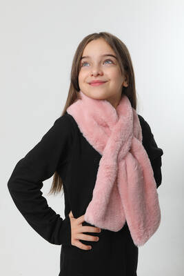 Remsa - Çocuk Peluş Kaşkol Boyunluk Atkı RKB-Ç-01 Pembe (1)