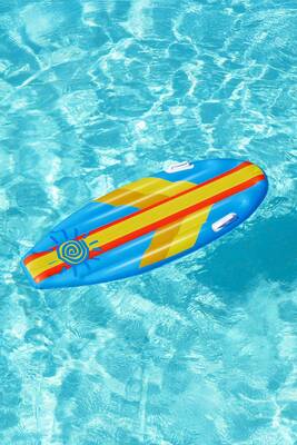 Bestway - Çocuk Şişme Surf Deniz Havuz 3-10 Yaş 114 m x 46 cm Şişme Yatak 01 Mavi