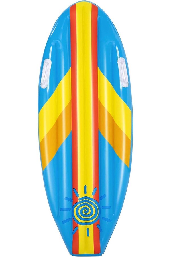 Çocuk Şişme Surf Deniz Havuz 3-10 Yaş 114 m x 46 cm Şişme Yatak 01 Mavi - Thumbnail