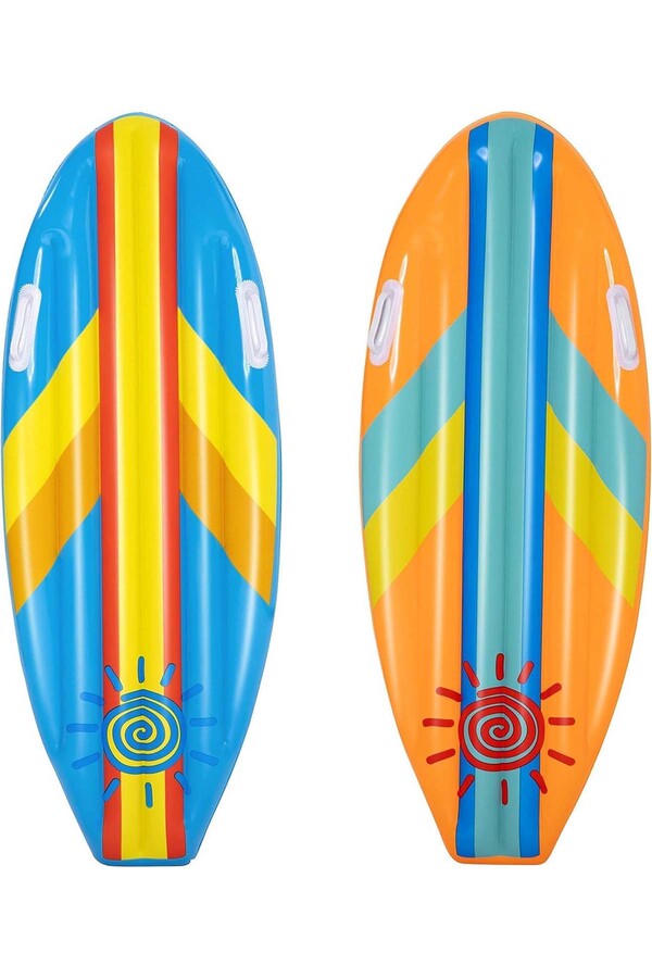 Çocuk Şişme Surf Deniz Havuz 3-10 Yaş 114 m x 46 cm Şişme Yatak 01 Mavi - Thumbnail
