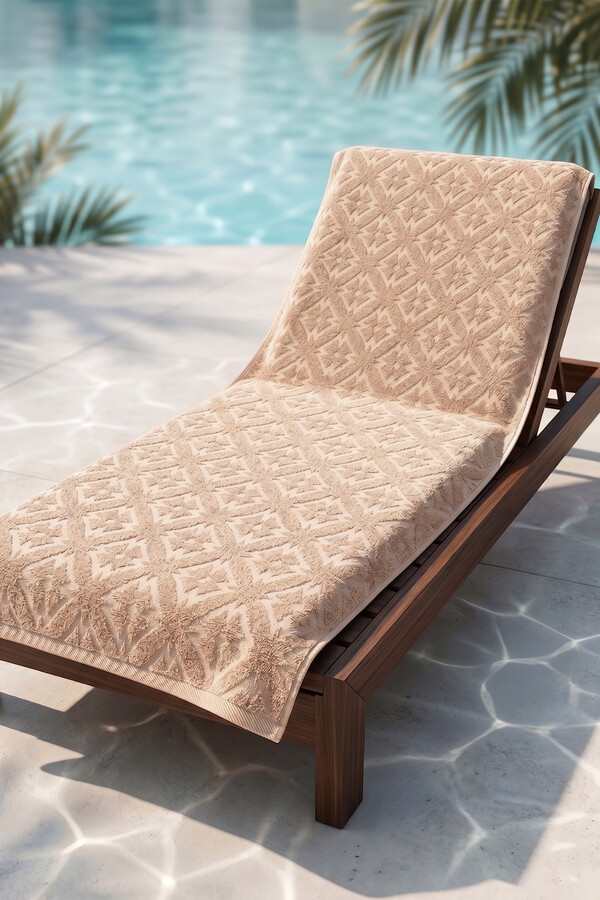 Cotton Beach Pool Bath Towel 04 Taupe - Thumbnail