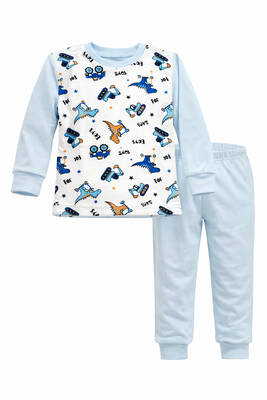 Remsa - Cotton Patterned Pajama Set 6068-06 Baby Blue (1)