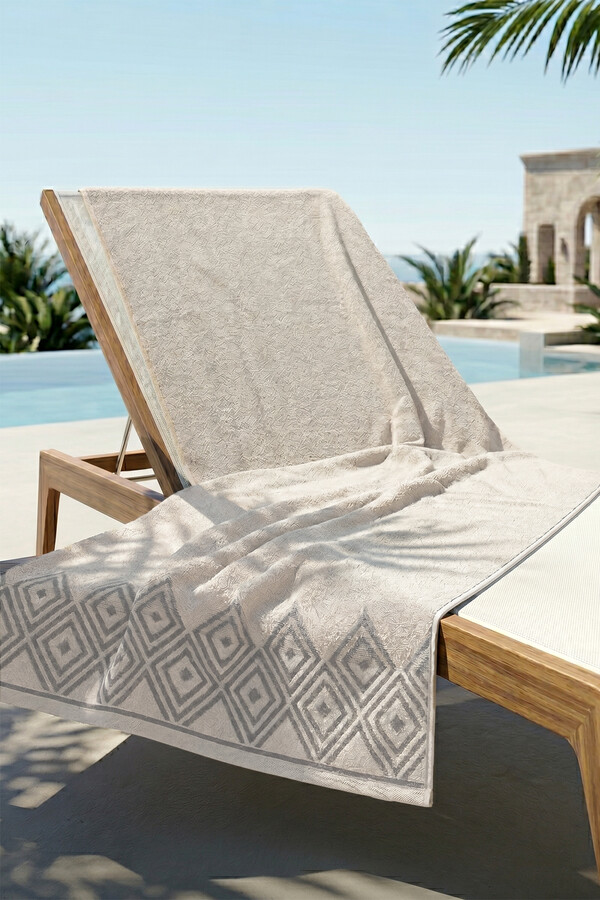 Cotton Sea Pool Beach Bath Towel 05 Beige - Thumbnail