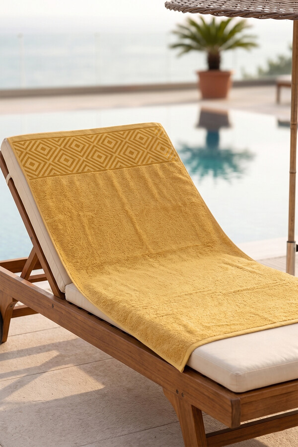 Cotton Sea Pool Beach Bath Towel 05 Mustard - Thumbnail