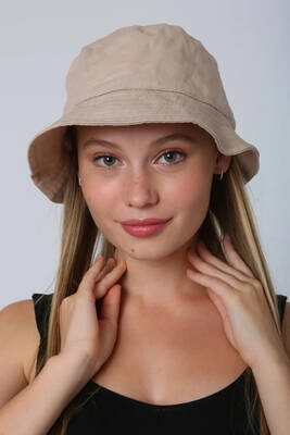 Remsa - Cotton Tie-Back Bucket Hat Beige