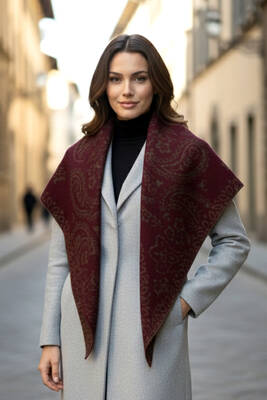 Remsa - Crochet Patterned Triangle Shoulder Shawl (1)