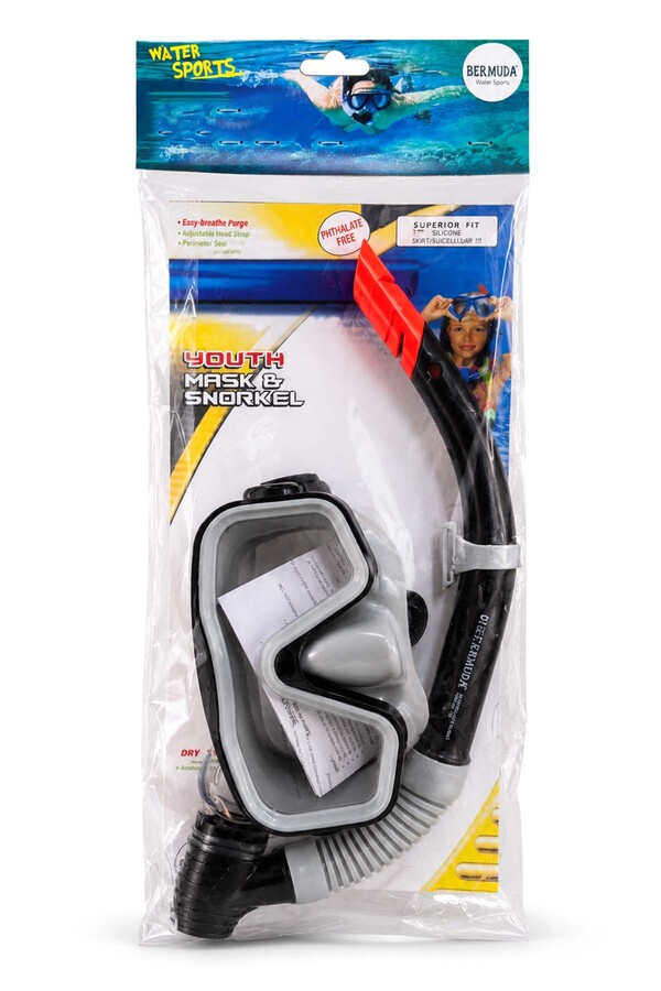 Bermuda - Dalış Gözlük Maske Şnorkel Seti 03 Siyah (1)