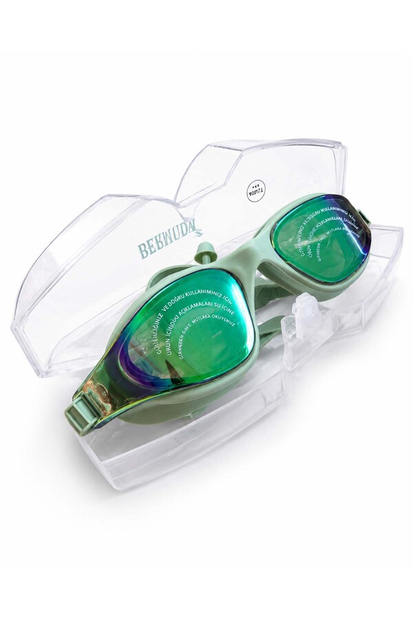Deniz Havuz 14+ Kulaklıklı Yüzücü Gözlük 10 Mint - Thumbnail