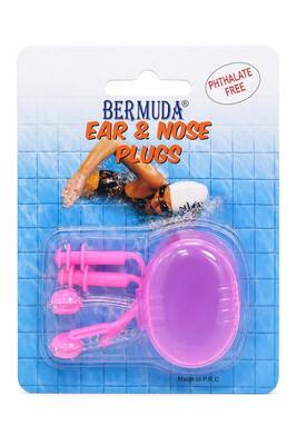 Bermuda - Deniz Havuz Kulak Burun Tıkayıcı Set 01 Pembe (1)