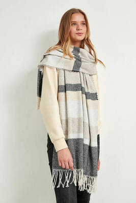 Remsa - Desenli Atkı Omuz Şalı 69x200 cm 1105 Siyah