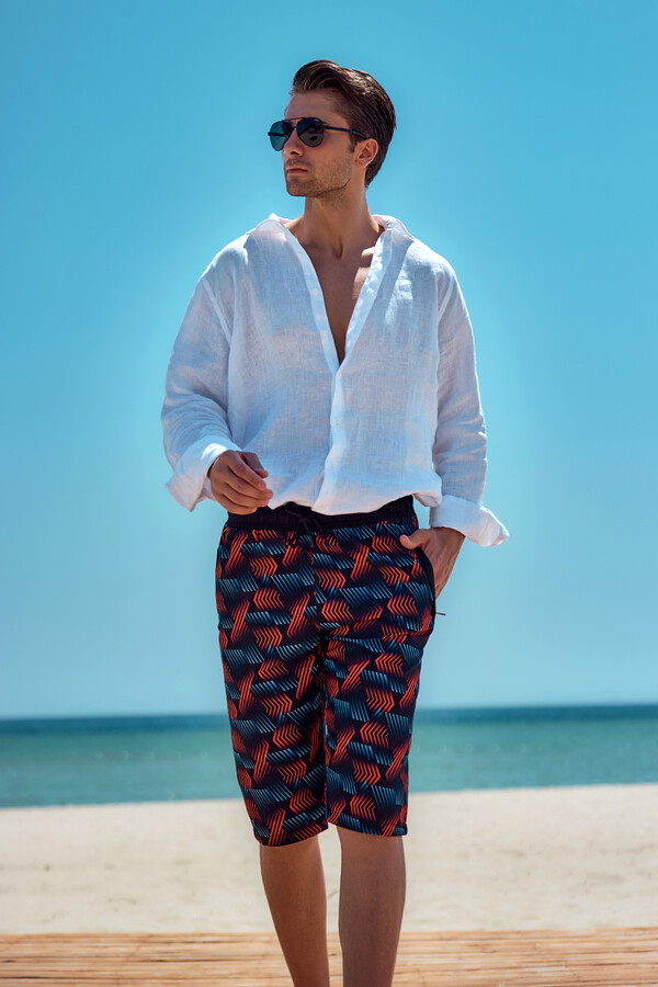 Desenli Erkek Şort Kapri Mayo RKS-04 Remsa Mayo - Thumbnail