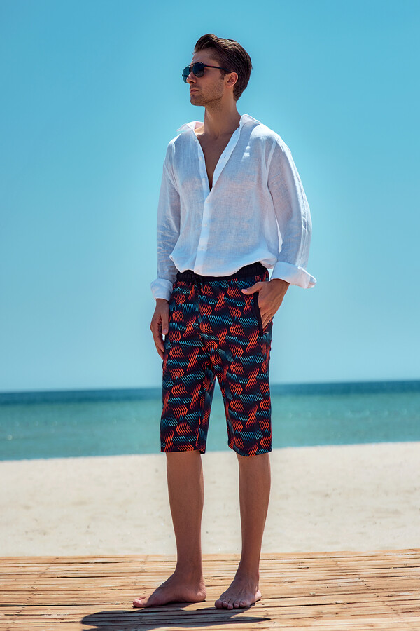 Desenli Erkek Şort Kapri Mayo RKS-04 Remsa Mayo - Thumbnail