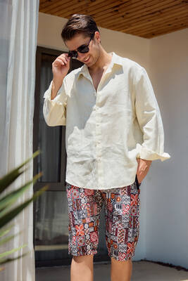 Remsa Mayo - Desenli Erkek Şort Kapri Mayo RKS-05 Remsa Mayo