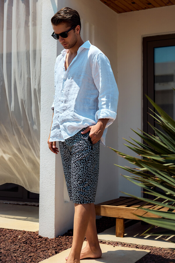 Desenli Erkek Şort Kapri Mayo RKS-06 Remsa Mayo - Thumbnail