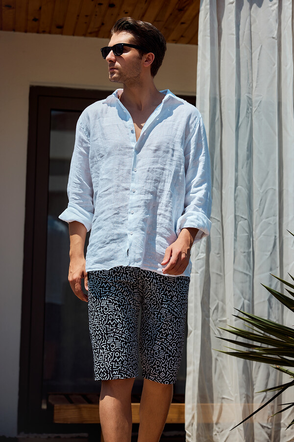 Desenli Erkek Şort Kapri Mayo RKS-06 Remsa Mayo - Thumbnail