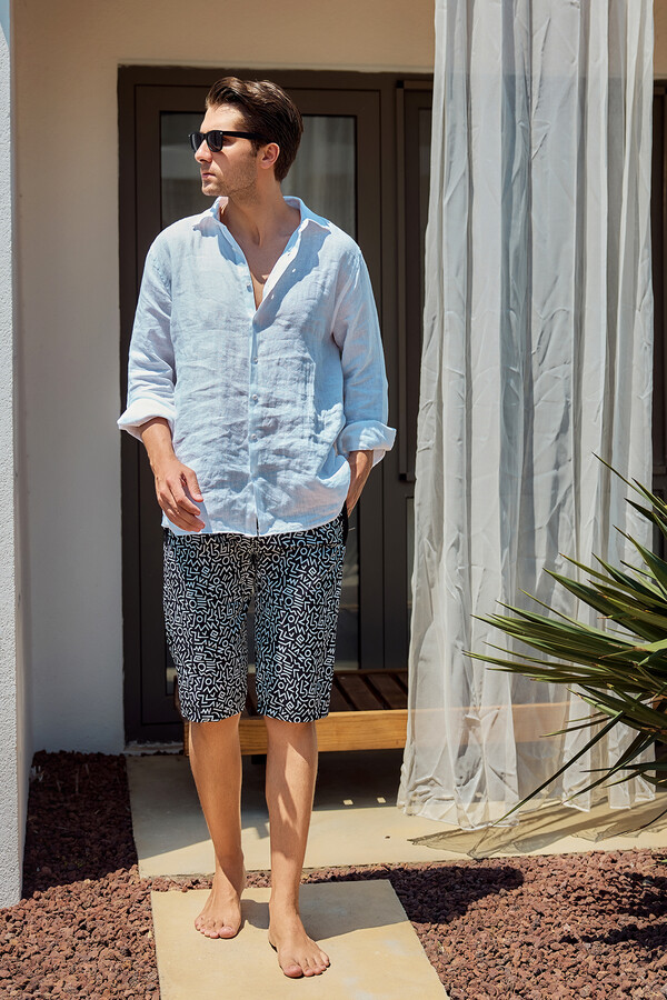 Desenli Erkek Şort Kapri Mayo RKS-06 Remsa Mayo - Thumbnail