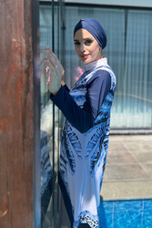 Remsa Mayo - Design Fully Covered Hijab Swimsuit Remsa Swimwear 900-301 Maldiv Blue (1)