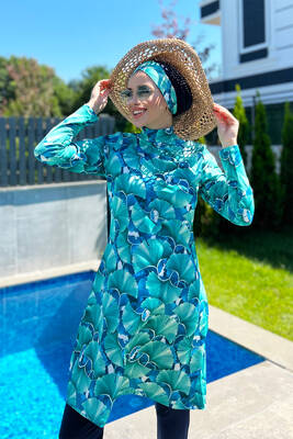 Remsa - Design Fully Covered Hijab Swimsuit Remsa Swimsuit Hawaii R039 Remsa - Design Fully Covered Hijab Swimsuit Remsa Swimsuit Hawaii R039