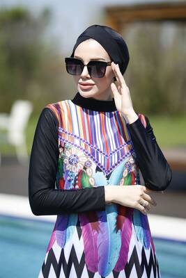 Remsa - Design Fully Covered Hijab Swimsuit Remsa Swimsuit Zigzag İnci (1) Remsa - Design Fully Covered Hijab Swimsuit Remsa Swimsuit Zigzag İnci (1)