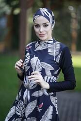 Remsa Mayo - Design Fully Covered Hijab Swimsuit Remsa Swimsuit Brown Leaves (1)