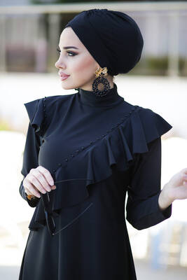 Remsa - Remsa Swimwear Lycra Full Covered Hijab Swimsuit Ruffle Flounce R032 Hatice Sultan Remsa - Remsa Swimwear Lycra Full Covered Hijab Swimsuit Ruffle Flounce R032 Hatice Sultan