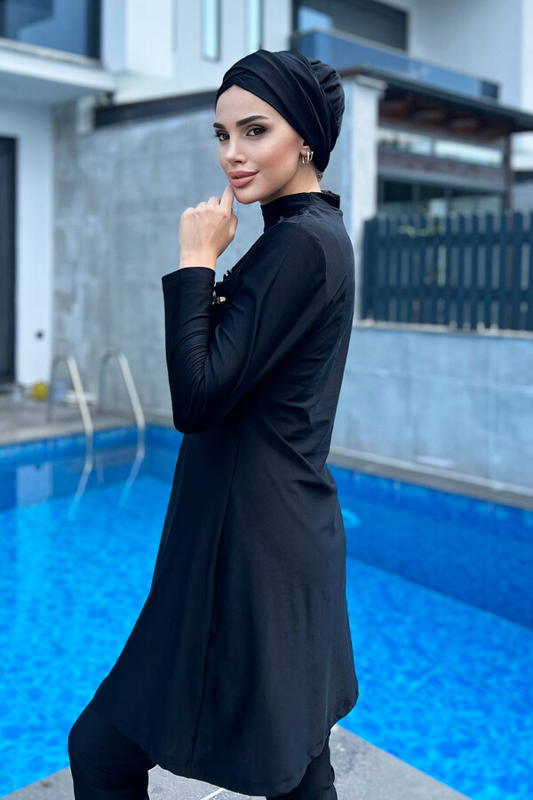 Design Lycra Fully Covered Hijab Swimsuit Remsa Swimwear Butterfly Effect R008 - Thumbnail