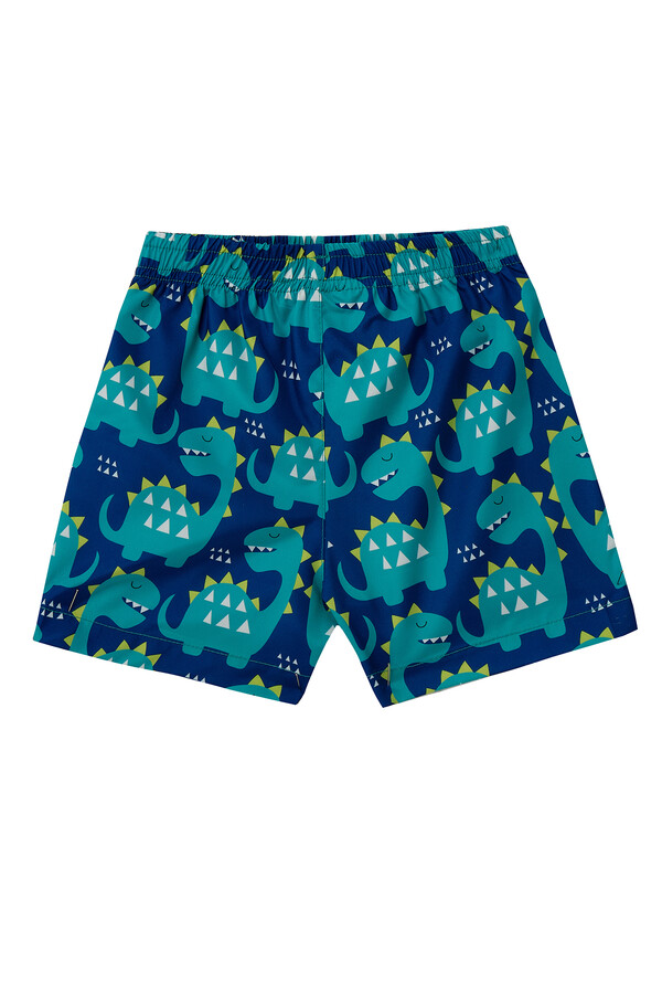 Dinosaur Print UV Protective Boy Swim Short 5122 Navy - Thumbnail
