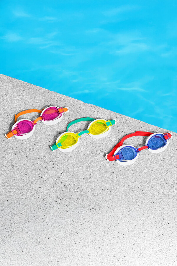 Diver Goggles 7+ Yellow with Turquoise/Green Strap - Thumbnail