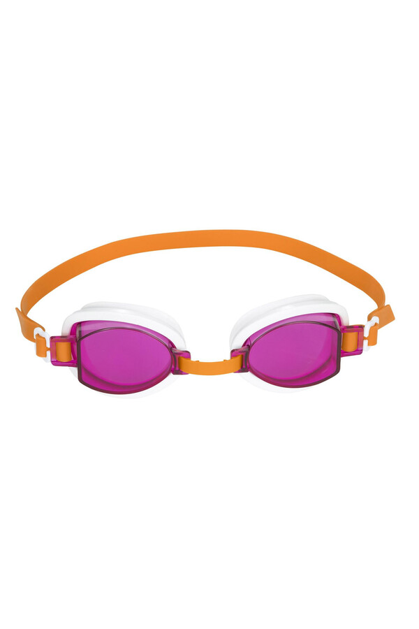 Diver Goggles with Orange Strap and Fuchsia/Purple Lenses - Thumbnail