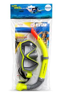 Bermuda - Yellow, Black, and Blue Diving Mask and Snorkel Set