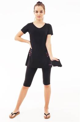 Emayo - Emayo Semi Covered Hijab Swimsuit 1013 Ayla Black Emayo - Emayo Semi Covered Hijab Swimsuit 1013 Ayla Black