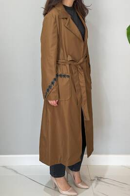 Remsa - Embroidered Detail Long Jacket 17000 Tan (1)