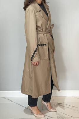 Remsa - Embroidered Detail Long Jacket 17000 Vizon (1)