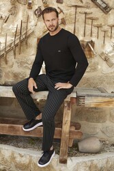 Aydoğan - Erkek Aydoğan Jakar Uzun Kol Pijama Takımı 3375 Siyah02