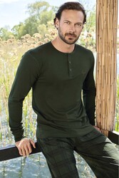 Aydoğan - Erkek Aydoğan Modal Uzun Kol Pijama Takımı 3439 Haki