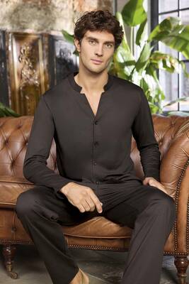 Aydoğan - Erkek Aydoğan Suprem Uzun Kol Pijama Takımı 250522 Kahverengi