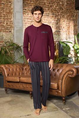 Aydogan - Erkek Aydoğan Termal Pamuk Uzun Kol Pijama Takımı 250535 Bordo01 Aydogan - Erkek Aydoğan Termal Pamuk Uzun Kol Pijama Takımı 250535 Bordo01