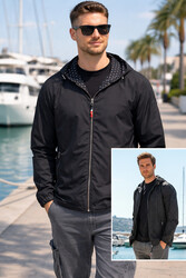 Remsa - Erkek Çift Taraflı Mevsimlik Ceket Tek Üst REU-24726 Siyah