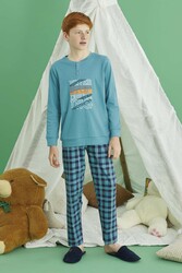 Remsa - Erkek Çocuk Aydoğan Pamuklu Pijama Takımı 240726 Mavi