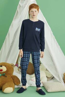 Remsa - Erkek Çocuk Aydoğan Pamuklu Pijama Takımı 240728 Lacivert