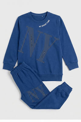 Remsa - Erkek Çocuk Garson Boy Manşetli Pamuk Penye Pijama Takımı 4104 İndigo01 (1)