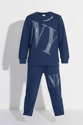 Remsa - Erkek Çocuk Garson Boy Manşetli Pamuk Penye Pijama Takımı 4104 Lacivert03 (1)