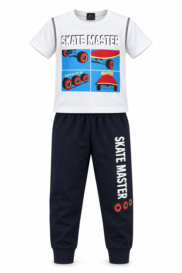 Erkek Çocuk Kısa Kol Penye Pijama Takımı 4269 Bej03 - Thumbnail