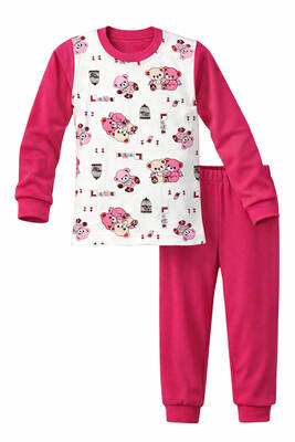 Remsa - Erkek Çocuk Pamuklu Desenli Pijama Takımı 6068-19 Fuşya03